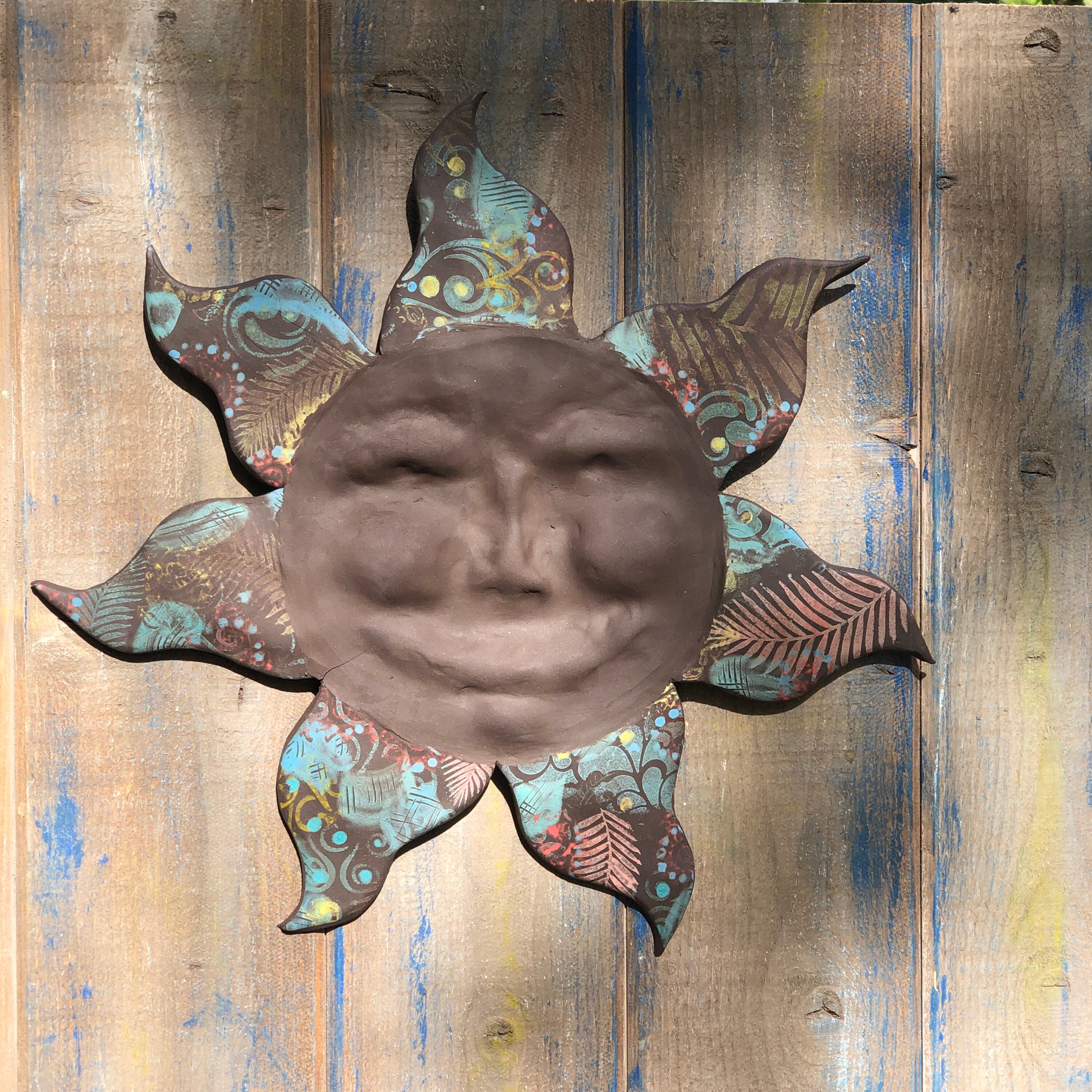 Sun Wall Hanging-Garden Art-pottery sun-yard art-garden sun- sun plaque