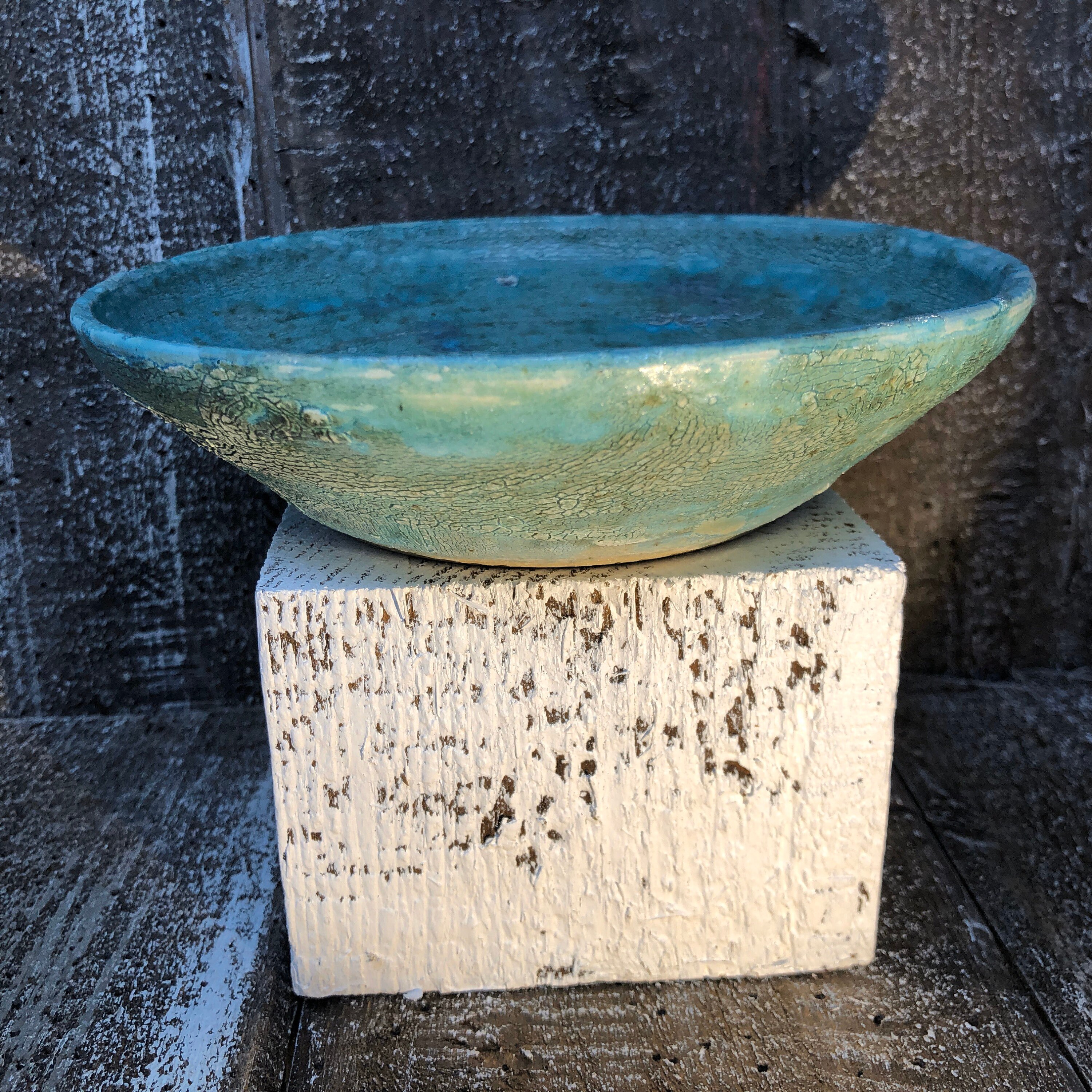 Turquoise Crawling Glaze Ikebana VaseIkebana vesseljapanese style