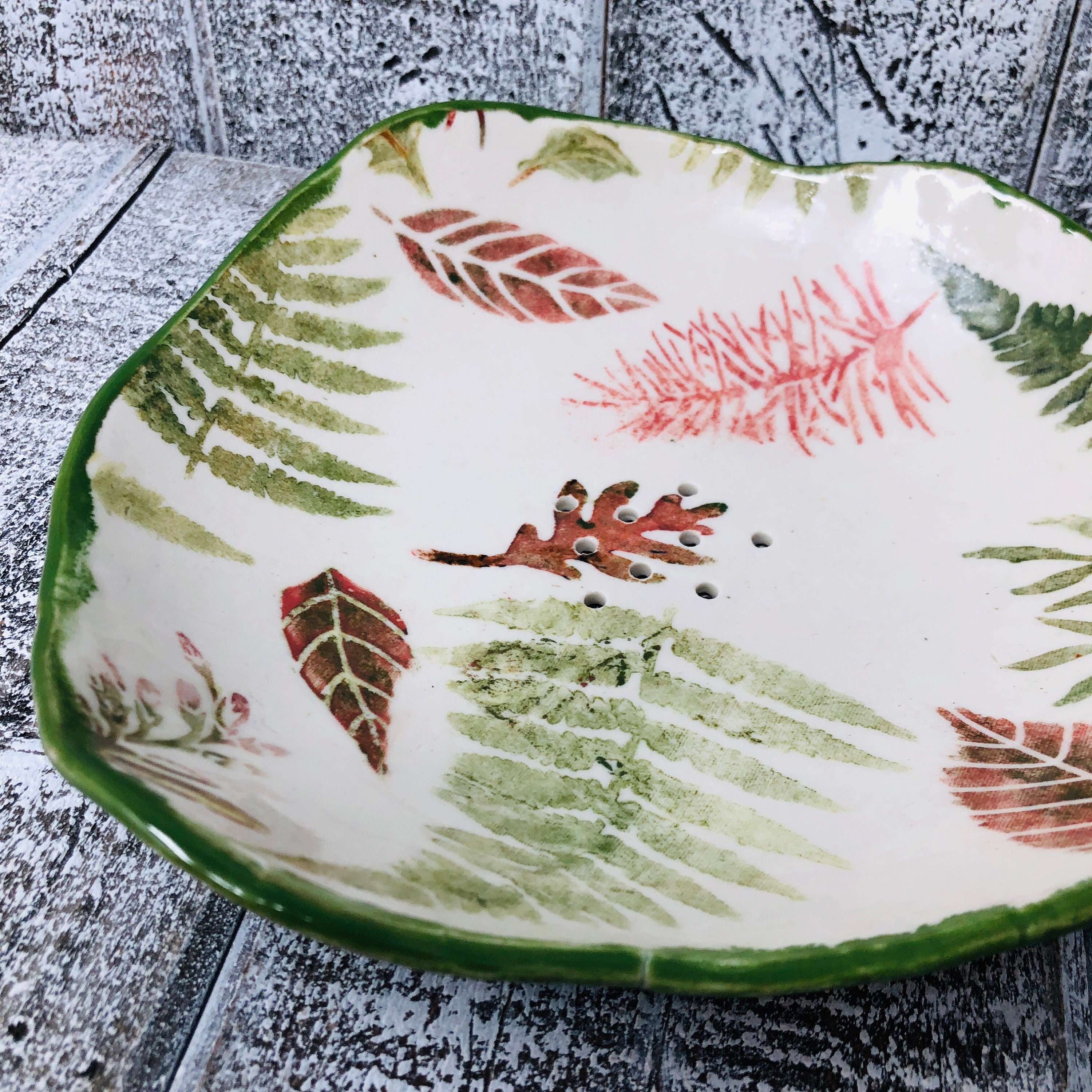 Leafy Berry Bowl porcelain berry bowlHandmade pottery berry bowlleaf