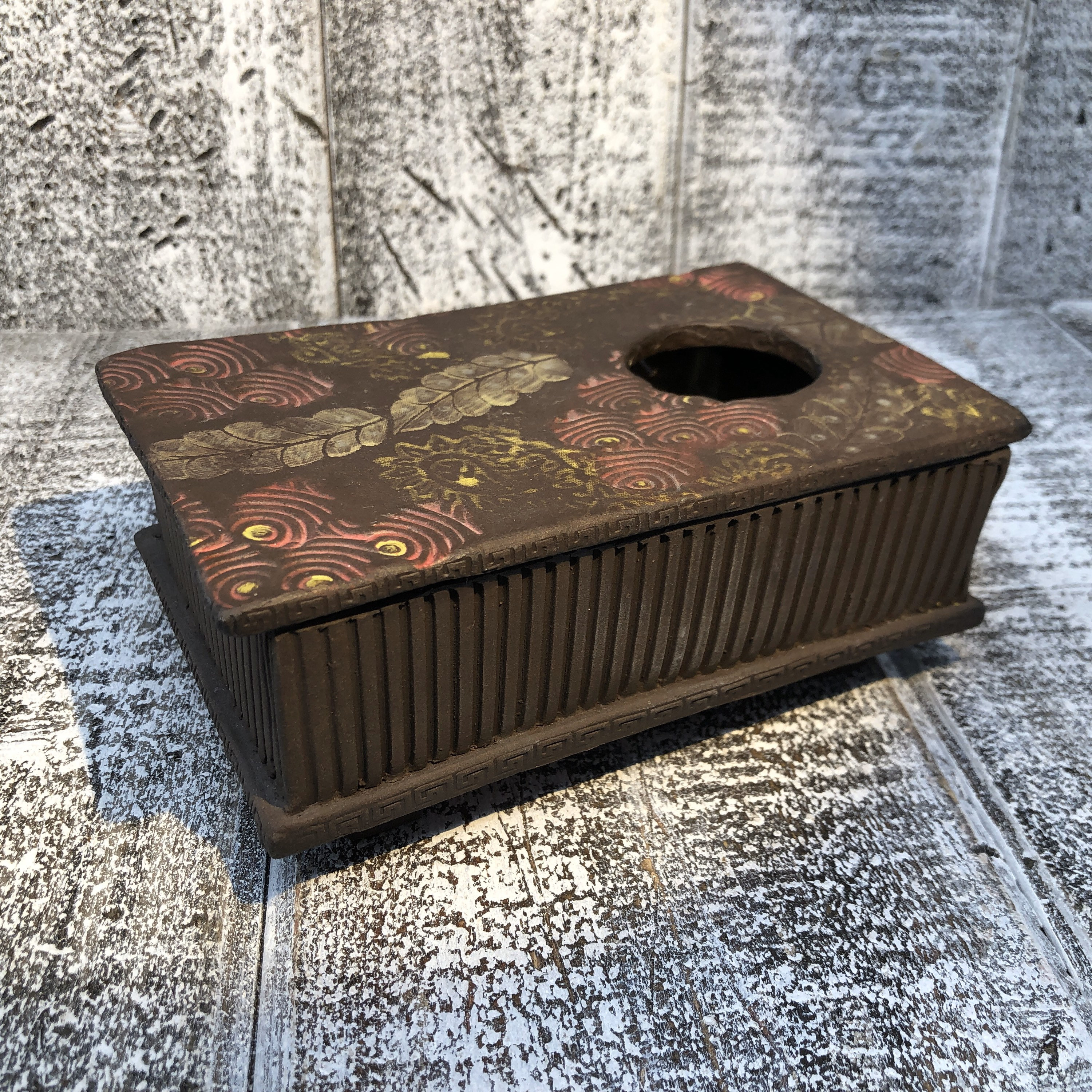 Black Clay Ikebanaikebana vessel—handmade ikebana containerikebana