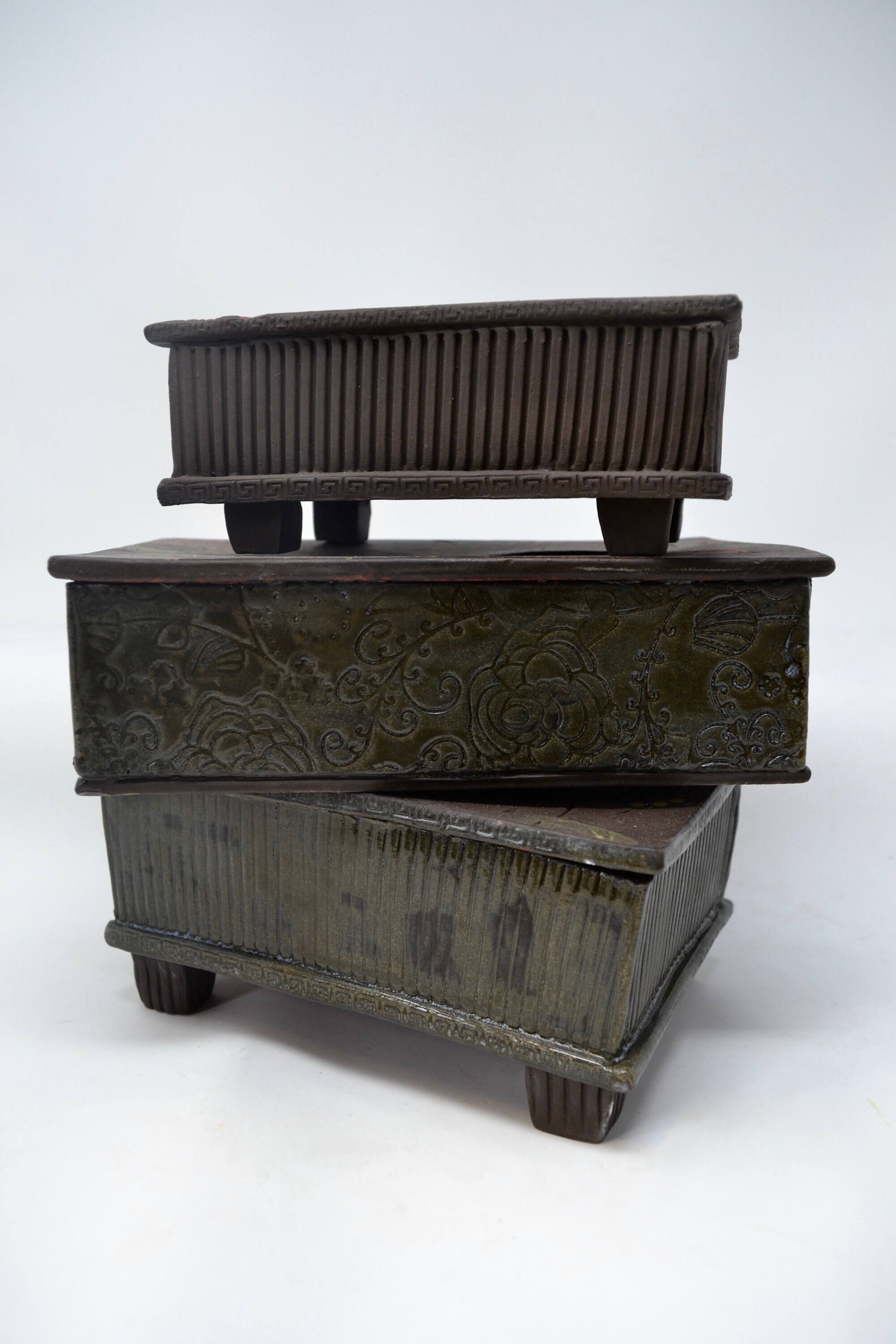 Black Clay Ikebanaikebana vessel—handmade ikebana containerikebana