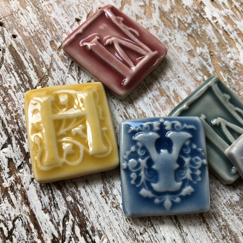 Letter Tilesceramic Letters Alphabet Tilehandmade Etsy