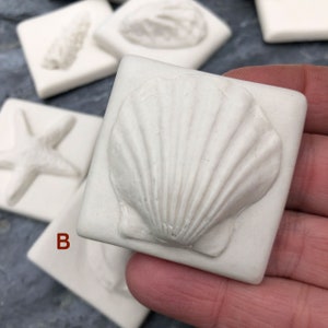 Seaside Ivory Porcelain Tiles-Handmade Porcelain Tiles-Mosaic Tile-Shell tile-starfish tile-white tile-unique tile-feature tile-backsplash