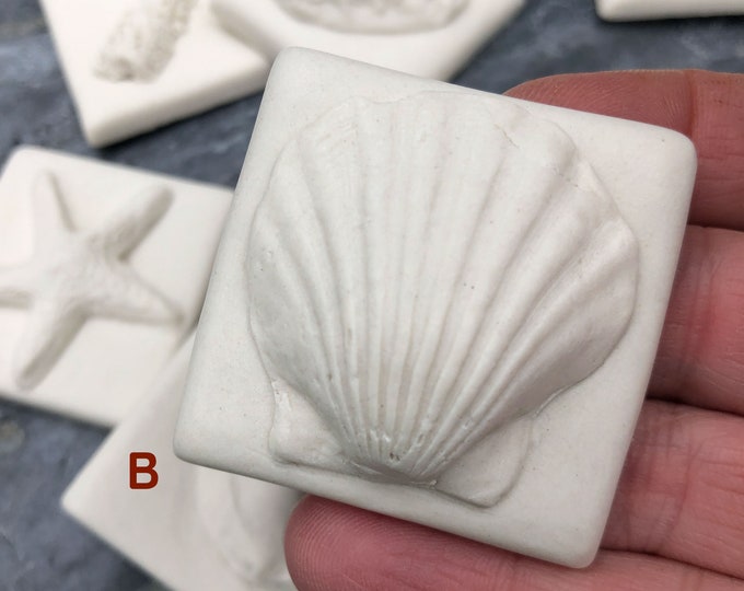 Seaside Ivory Porcelain Tiles-Handmade Porcelain Tiles-Mosaic Tile-Shell tile-starfish tile-white tile-unique tile-feature tile-backsplash