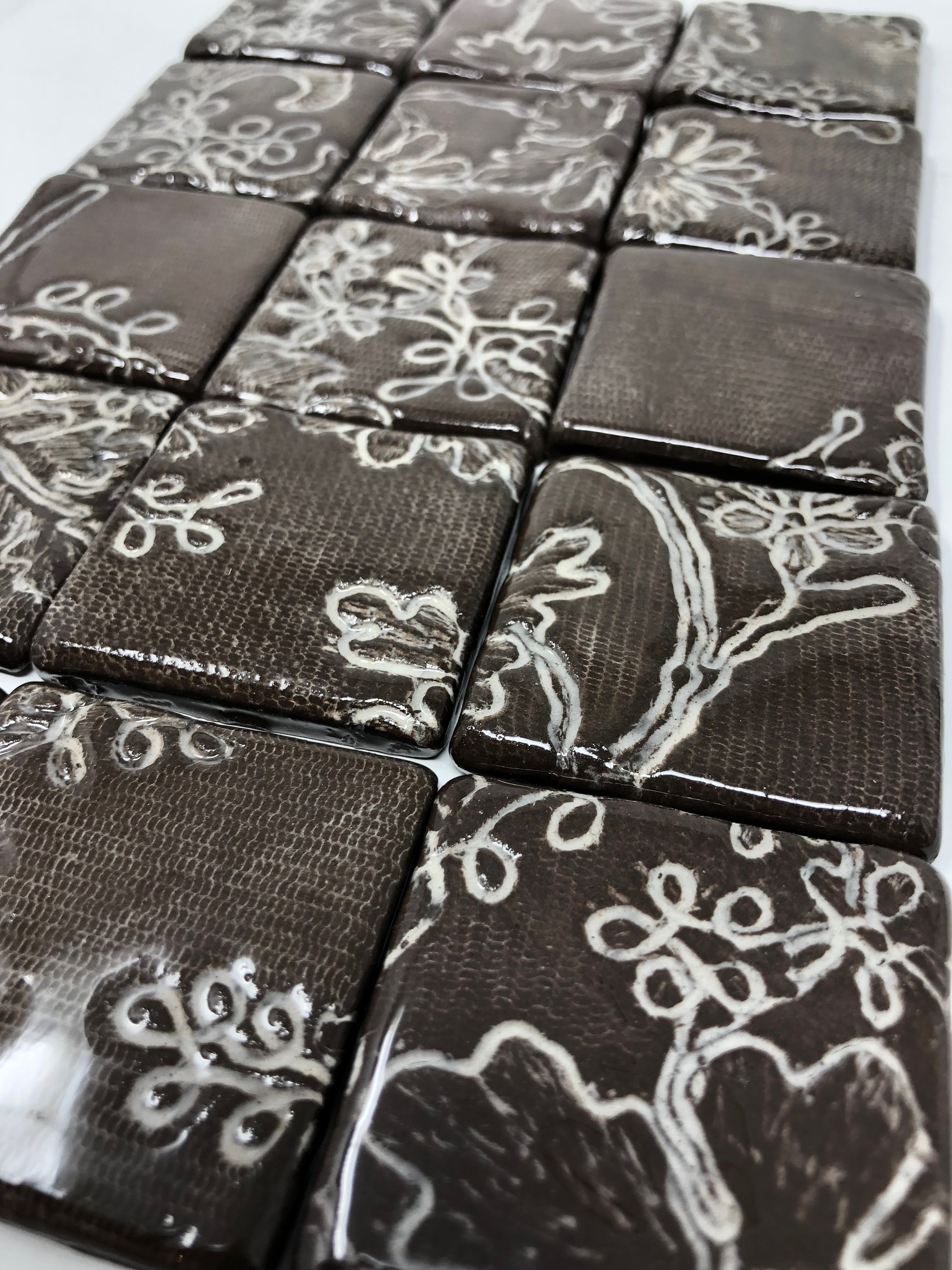 15 Tiles Ceramic Tiles Handmade Tiles Clay tiles Pottery Tiles