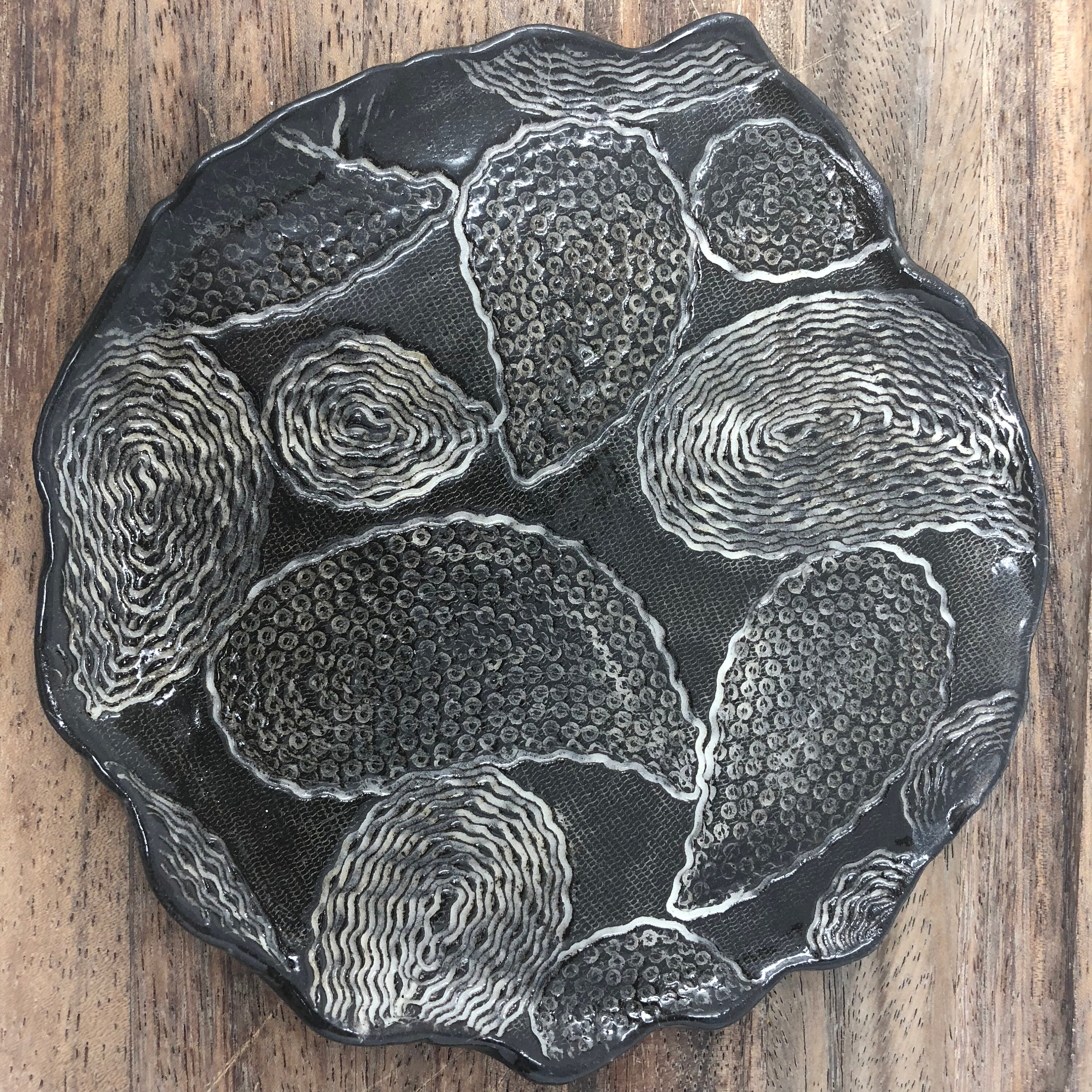 Black and White Dishes Pottery Lunch Plate Set Plate Set Snack