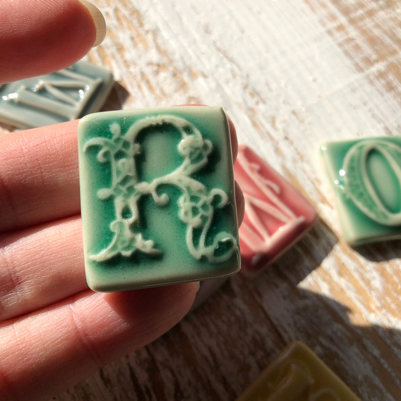 Letter Tiles-ceramic Letters Alphabet Tile-handmade - Etsy