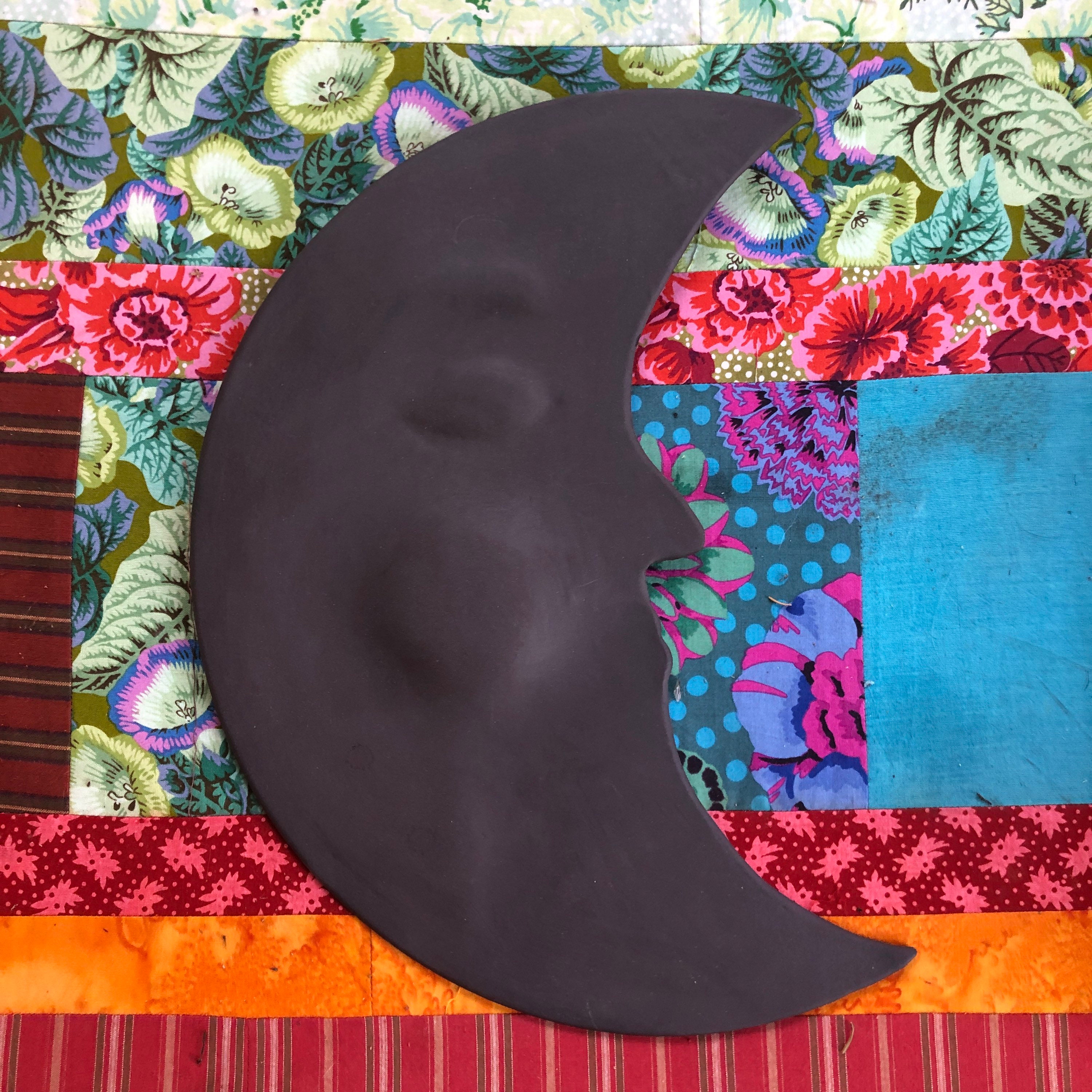 Large Sleeping Moon Wall Hangingmoon Artmoon Plaquepottery Yard Art