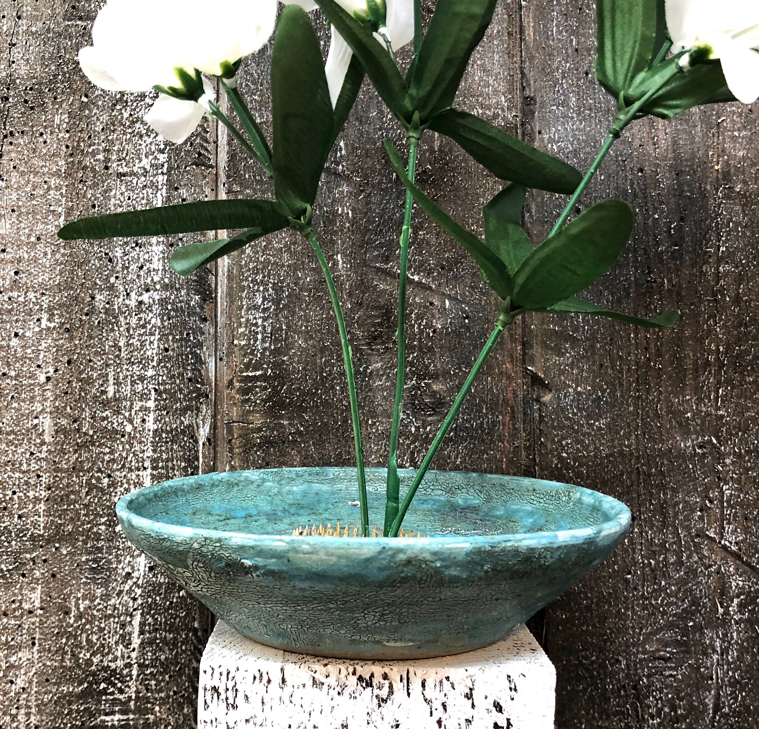 Turquoise Crawling Glaze Ikebana VaseIkebana vesseljapanese style