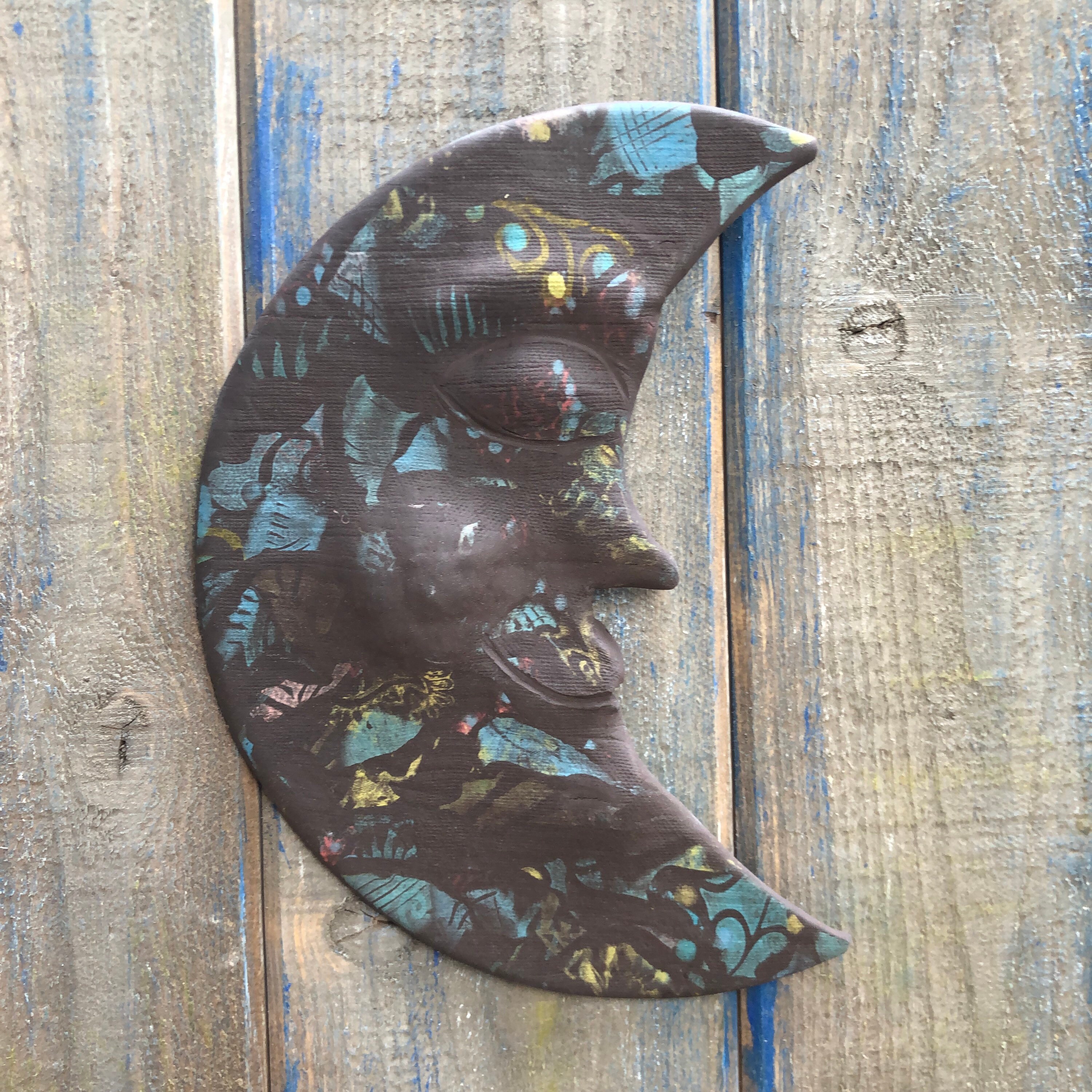 Blue Moon Pottery Wall HangingGarden Moonyard artmoon picturemoon