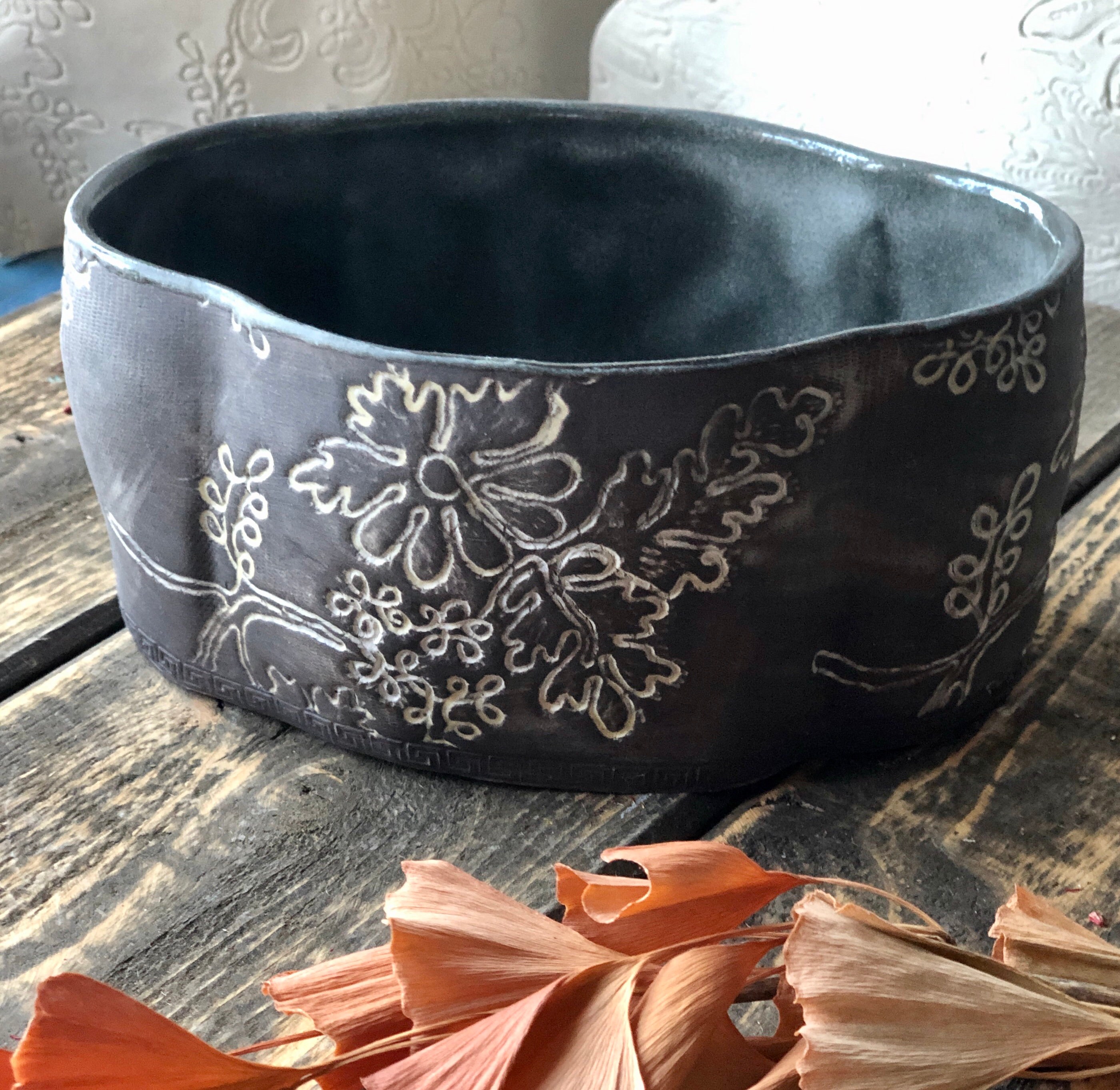 Black Clay Pottery Casserole Dishpottery oven baking dishhand made