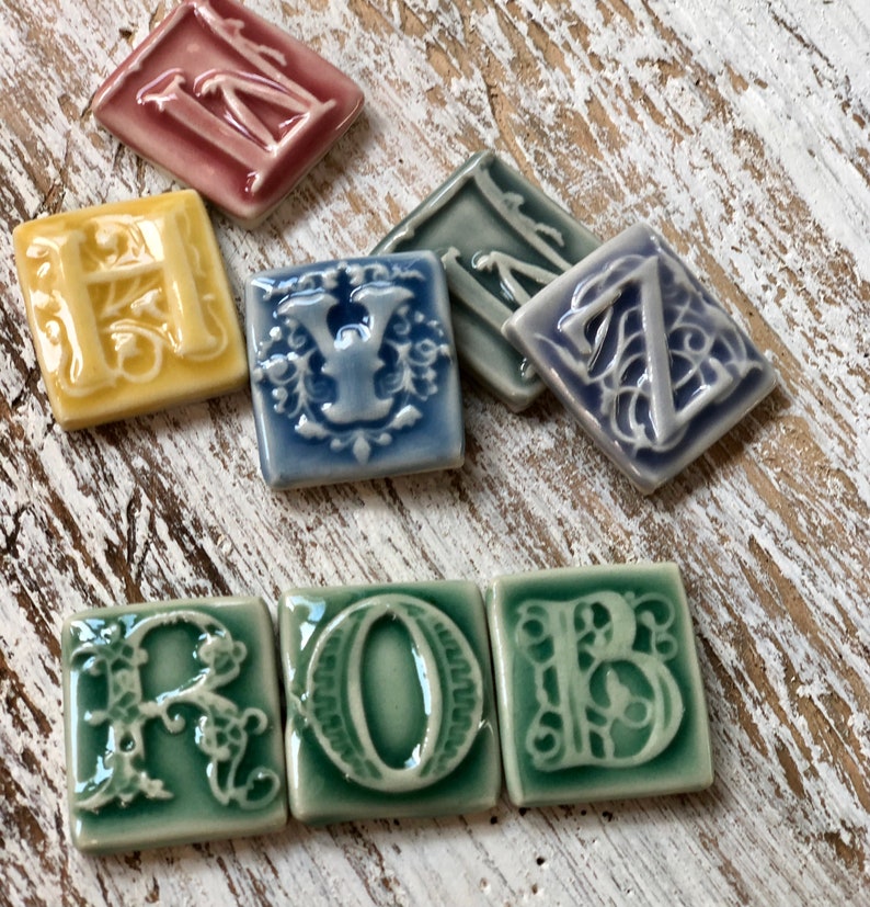 Letter Tilesceramic Letters Alphabet Tilehandmade Etsy