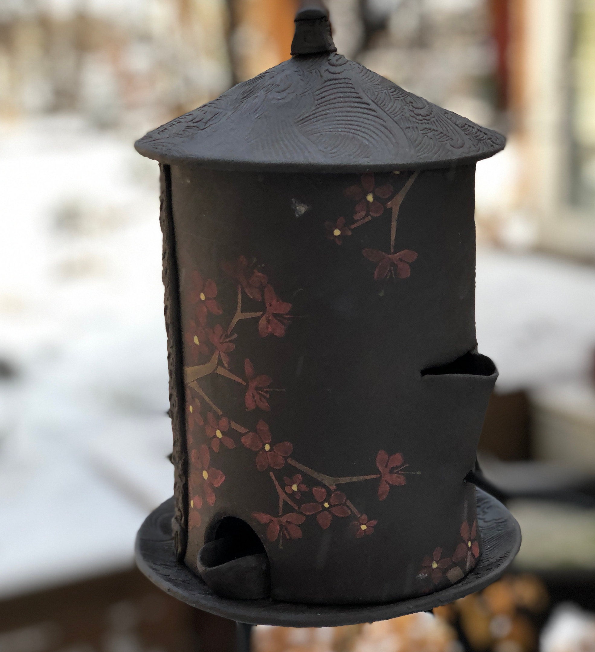 Cherry Blossom Bird Feeder Ceramic Bird Feeder Handmade Birdfeeder