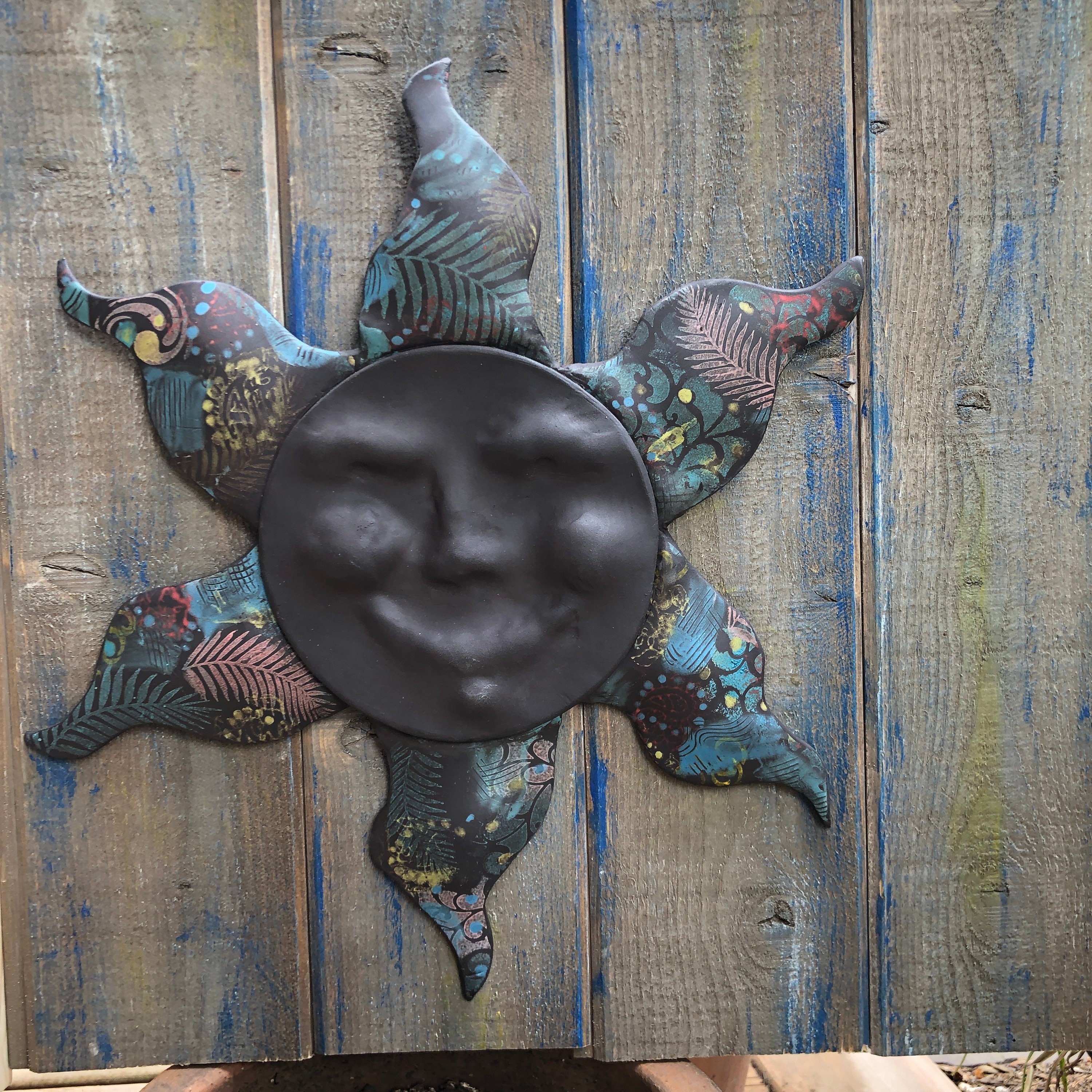 Smiling Sun Wall HangingGarden Artpottery sunyard artgarden sun