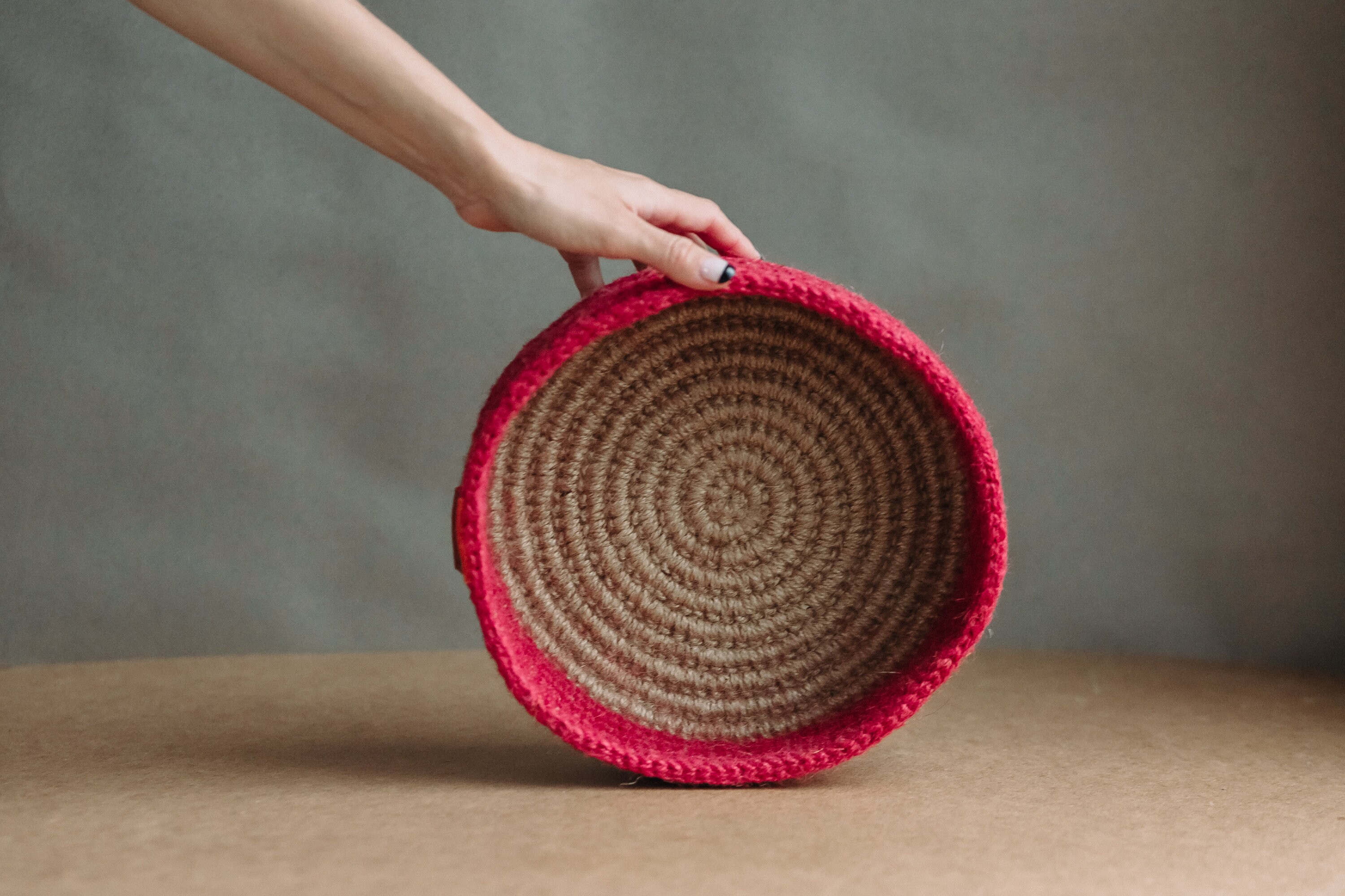 Cesta de yute hecha a mano cesta de almacenamiento cesta de | Etsy