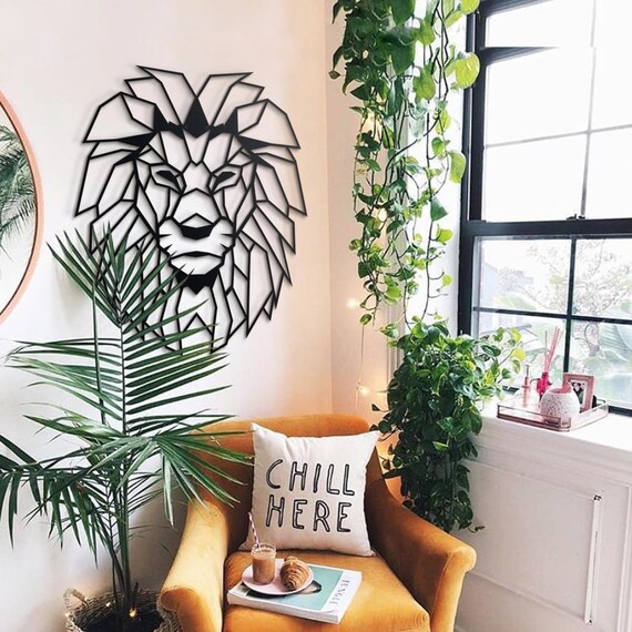 Lion Head Extra Large Metal Wall Art Safari Decor
