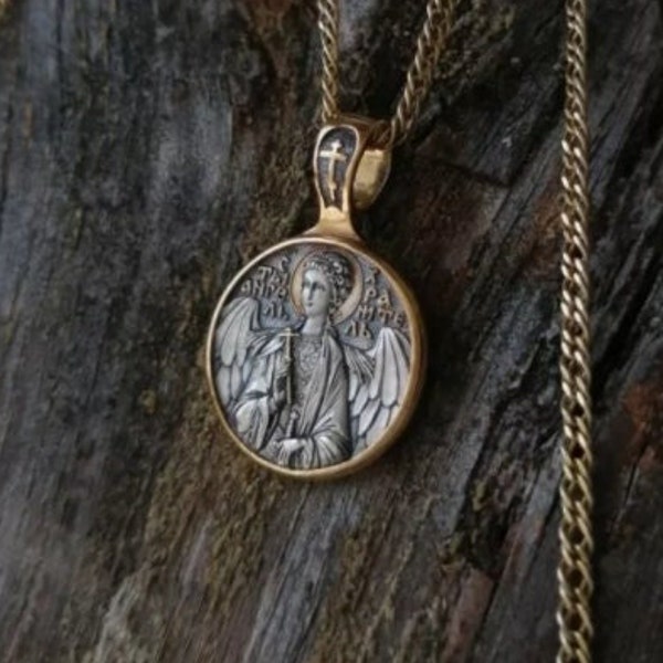 Guardian Angel Icon Pendant Amulet Medalion Religious Gift Religious Orthodox Necklace