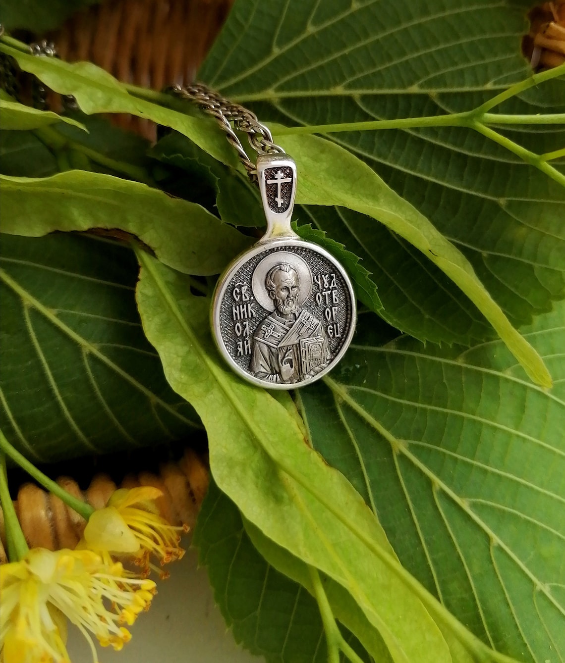 St Nicholas Necklace Sterling Silver Silver Saint Necklace Etsy