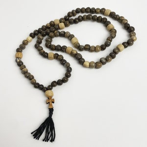Wood Rosary, Rosary with Cross, Orthodox Prayer Beads, Spiritual Gift, Beaded Rosary, Religious Jewelry, Handmade Beaded Jewelry.