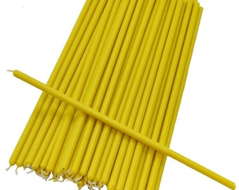Colored handmade beeswax candles, 20 cm, set of 50 pcs.