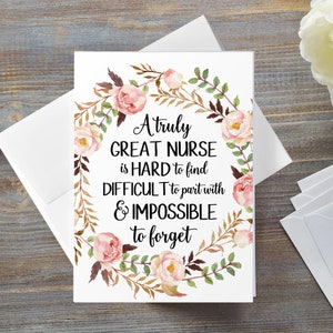 Nurse Card, Retirement Card, Nurse Leaving Card, Nurse Appreciation Card, Nurse Gifts, A Truly Great Nurse Is Hard To Find, Card For Nurse