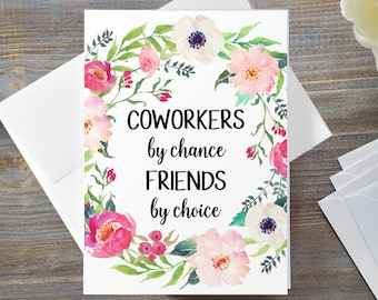 Card For Coworker, Coworker Leaving Card, Coworkers By Chance Friends By Choice, Coworker Friend Card, Coworker Retiring Card, Leaving Work