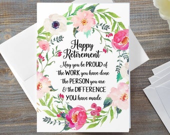 Retirement Card, Leaving Work Card, Card For Retiring Coworker, Doctor, Teacher, Nurse, Mentor, Woman, Retirement Quote, Retirement Gift