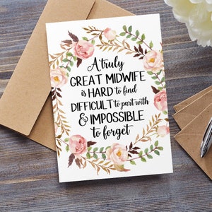 Card For Midwife, A Truly Great Midwife Is Hard To Find, Thank You Card For Midwife, Farewell Card, Personalised, Midwife Retirement Card