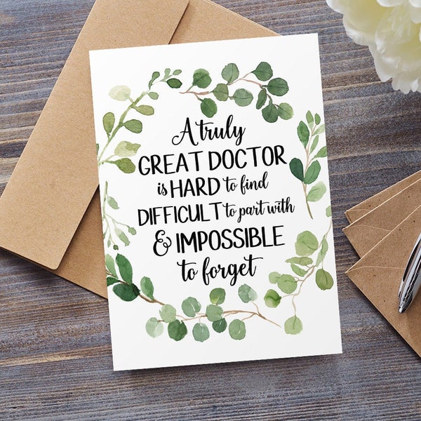 Doctor Retirement Card, A Truly Great Doctor Is Hard To Find, Farewell Card For Doctor, Doctor Leaving Card, Personalised, Retiring Card