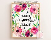 Cubical Print, Cubicle Sign, Cubicle Decor, Cubicle Wall Art, Printable, Cubicle Sweet Cubicle, Office Quote, Cubicle Art, Office Decor