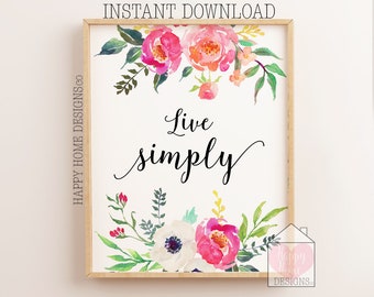 Live Simply Art - Etsy