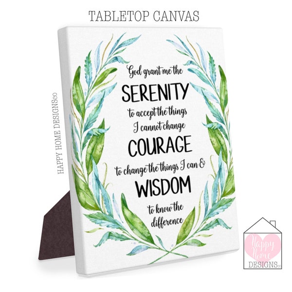 Serenity Prayer Canvas, Serenity Canvas Print, Serenity Prayer Print, Serenity Prayer Wall Art, Easel Back Canvas, God Grant Me The Serenity