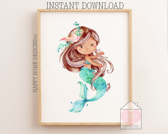 mermaid nursery wall art