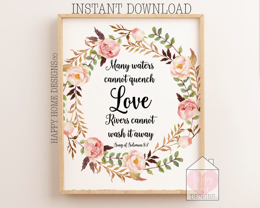 Many Waters Cannot Quench Love Song Of Solomon 8:7 Christian - Etsy  Australia