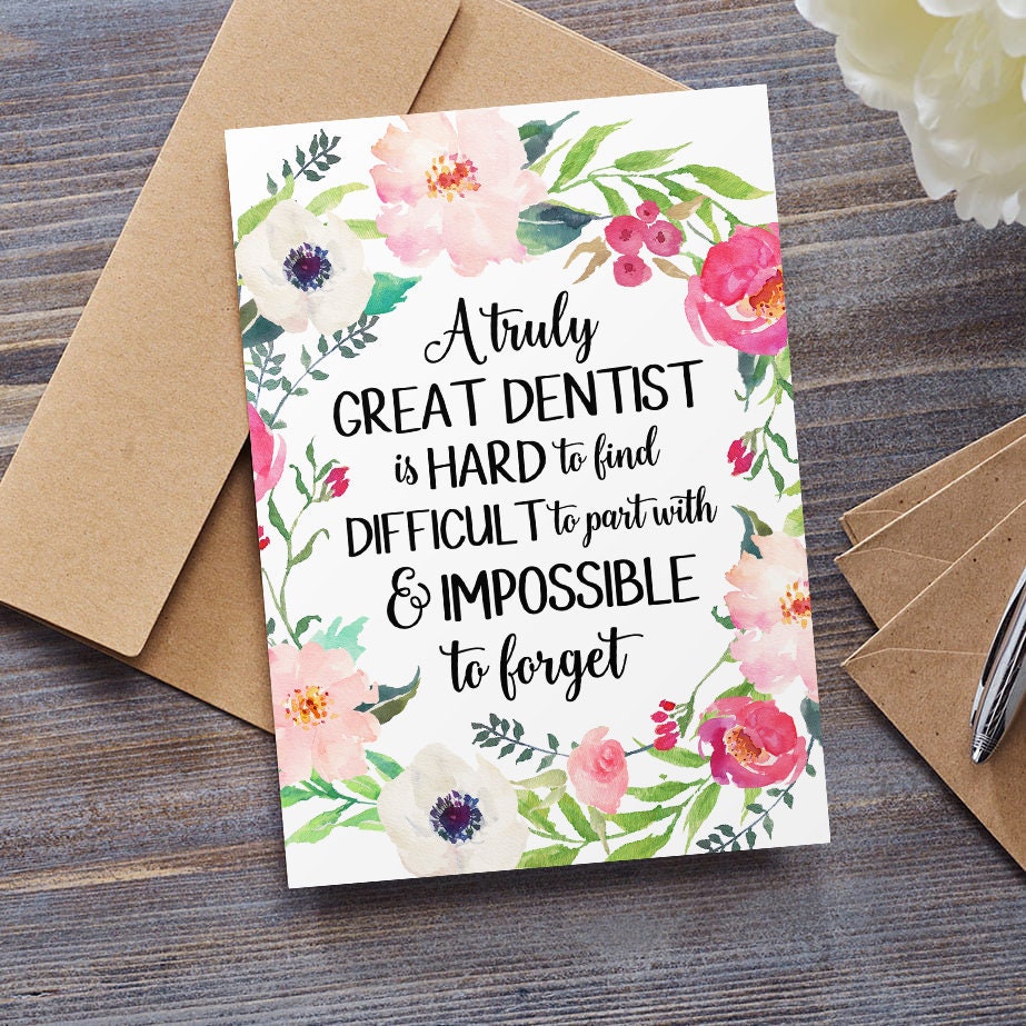 Dentist Card A Truly Great Dentist is Hard to Find Farewell Etsy UK