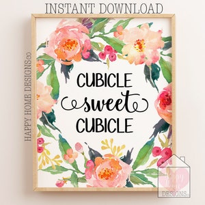 Cubicle Printables, Office Wall Decor, Cubicle Sweet Cubicle, Cubicle ...
