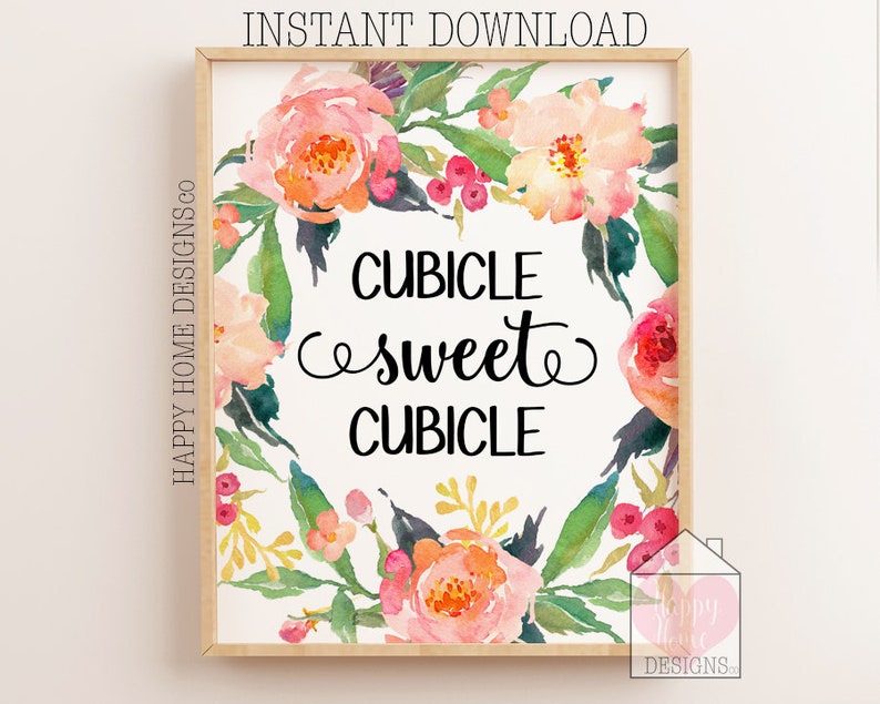 Cubicle Printables, Office Wall Decor, Cubicle Sweet Cubicle, Cubicle ...
