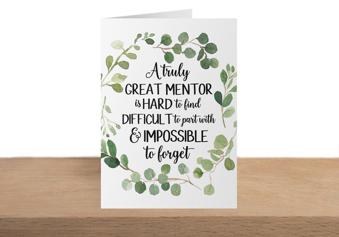 Mentor Card Thank You Card A Truly Great Mentor is Hard to Etsy UK