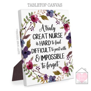 Nurse Gifts, Nurse Canvas Print, Nurse Retirement Gift, A Truly Great Nurse Is Hard To Find, Leaving Gift, Farewell Gift, Appreciation Gift