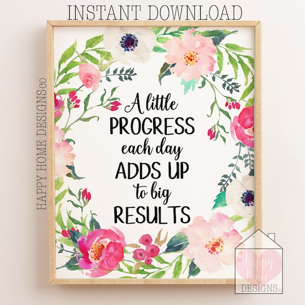 Floral Office Prints, Motivational, Inspirational Print, Printable Wall Art, Office Decor, Office Wall Art, Office Quotes, Office Printables