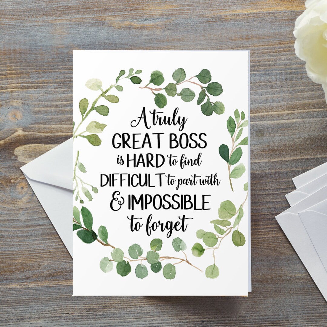 Boss Leaving Card Card For Boss Boss Retirement Card A Truly Great Boss Leaving Card Card For Boss Boss Retirement Card A Truly Great
