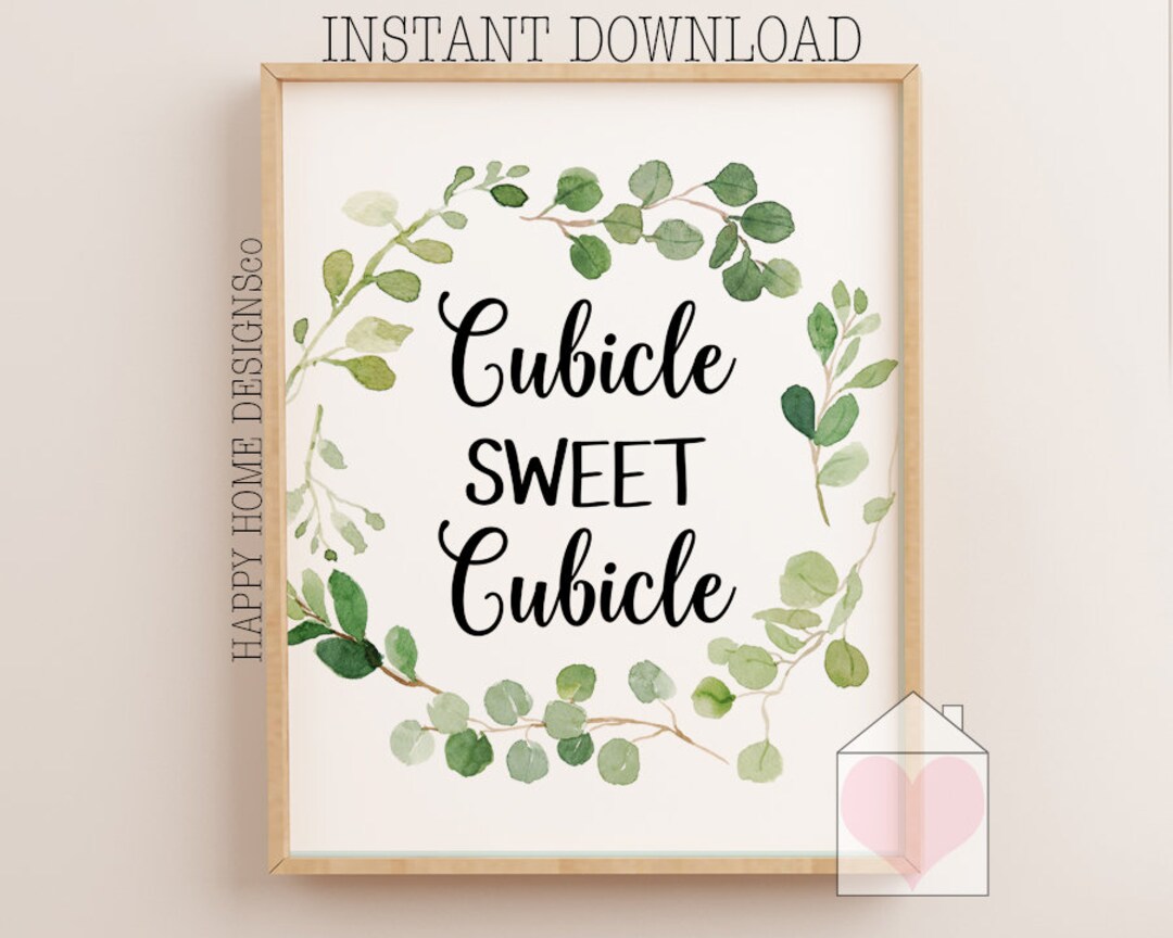 Cubicle Printables Cubical Sign Office Decor Eucalyptus - Etsy