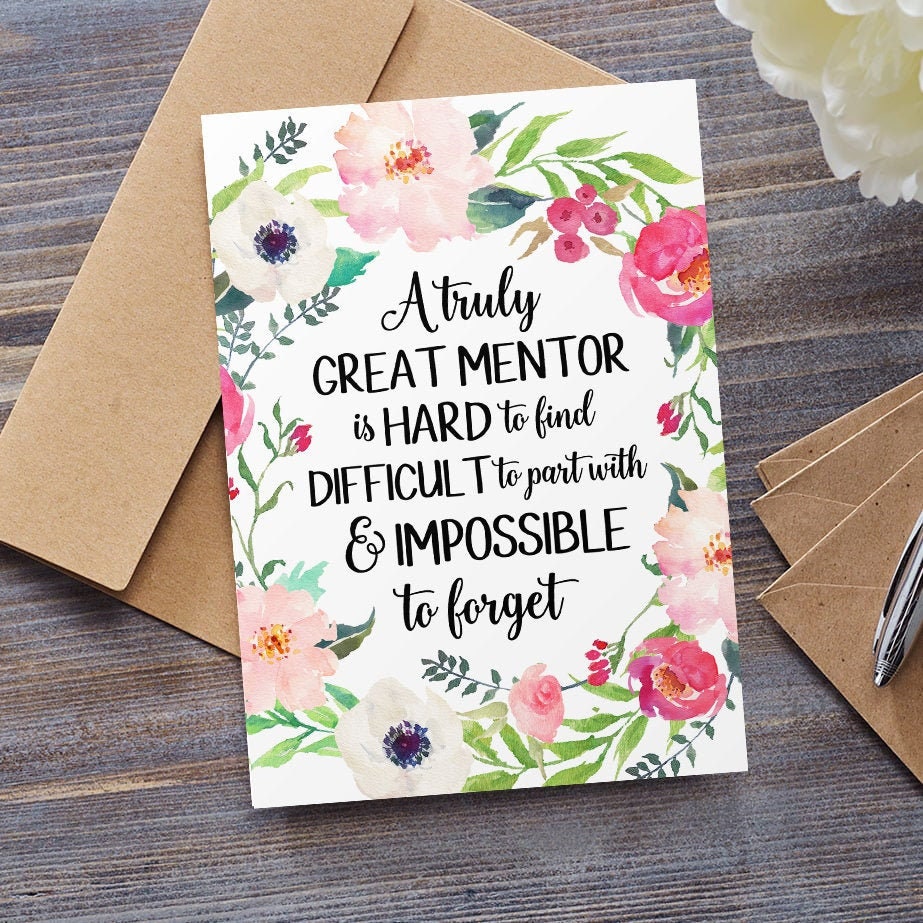 Mentor Thank You Card A Truly Great Mentor is Hard to Find Etsy UK