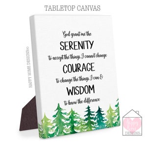 Serenity Prayer Wall Art, Serenity Canvas Wall Art, Serenity Prayer Print, Easel Back Canvas, Tabletop Canvas, Serenity Canvas Print, Canvas