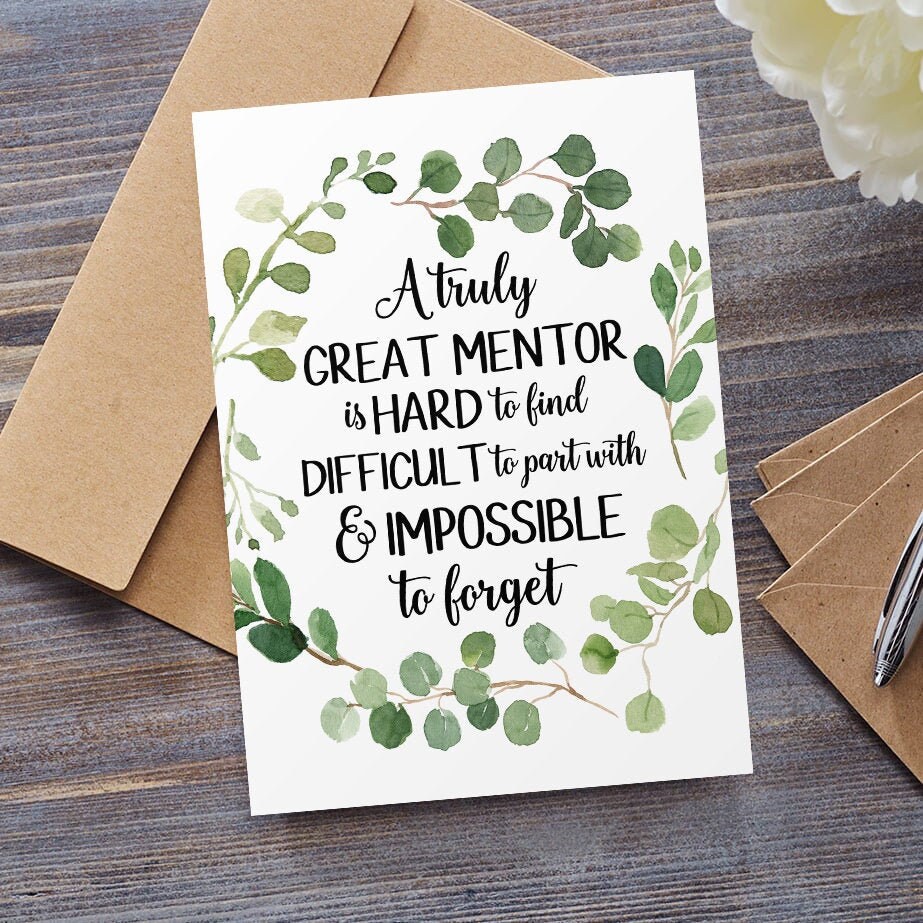 Mentor Card, Thank You Card, A Truly Great Mentor Is Hard To Find, Fa…
