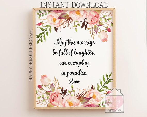 Rumi Wall Art Rumi Quote Print Wedding Gift Print Poem Etsy