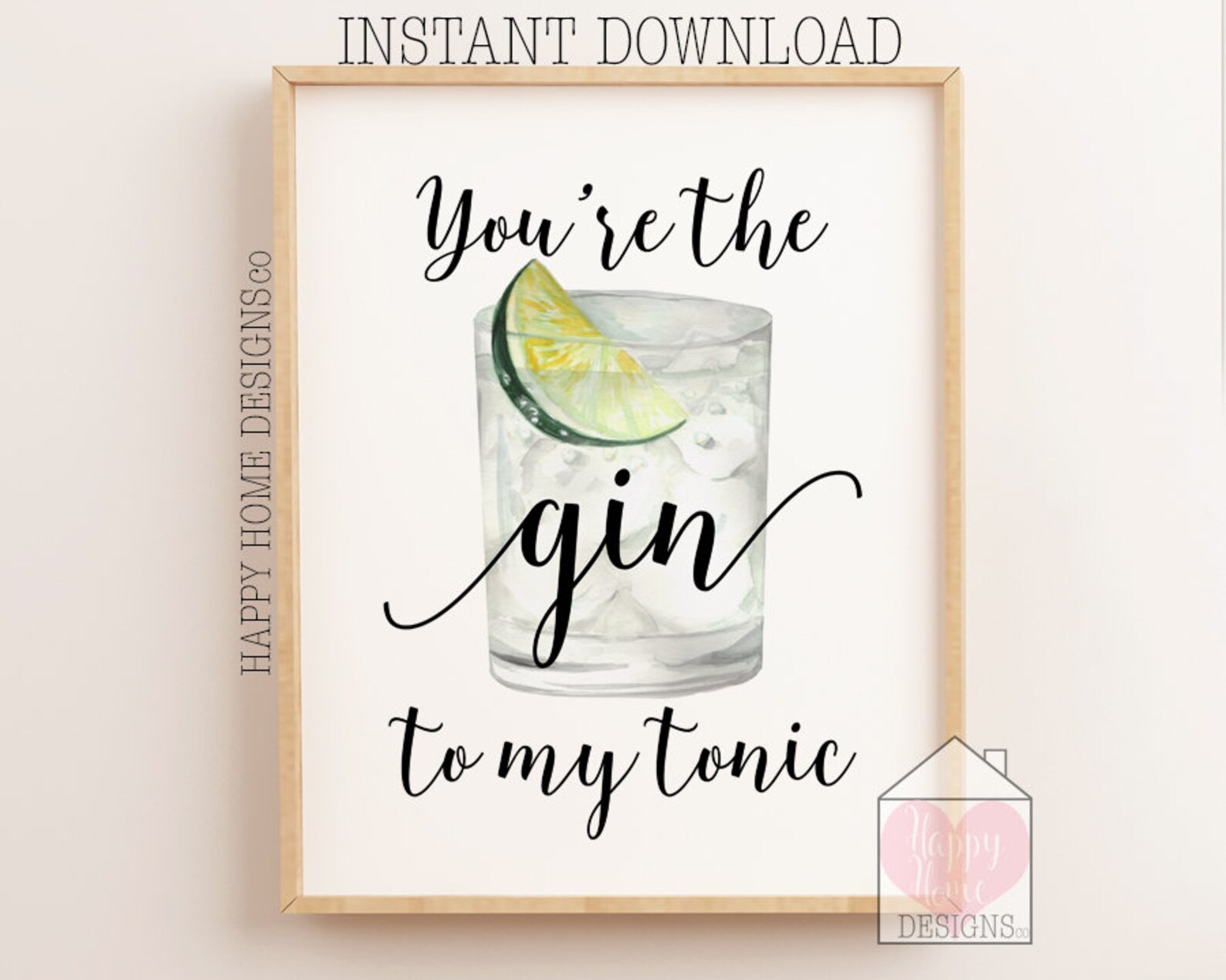 You're the Gin to My Tonic Gin Print Gin Quote Funny Etsy Sweden