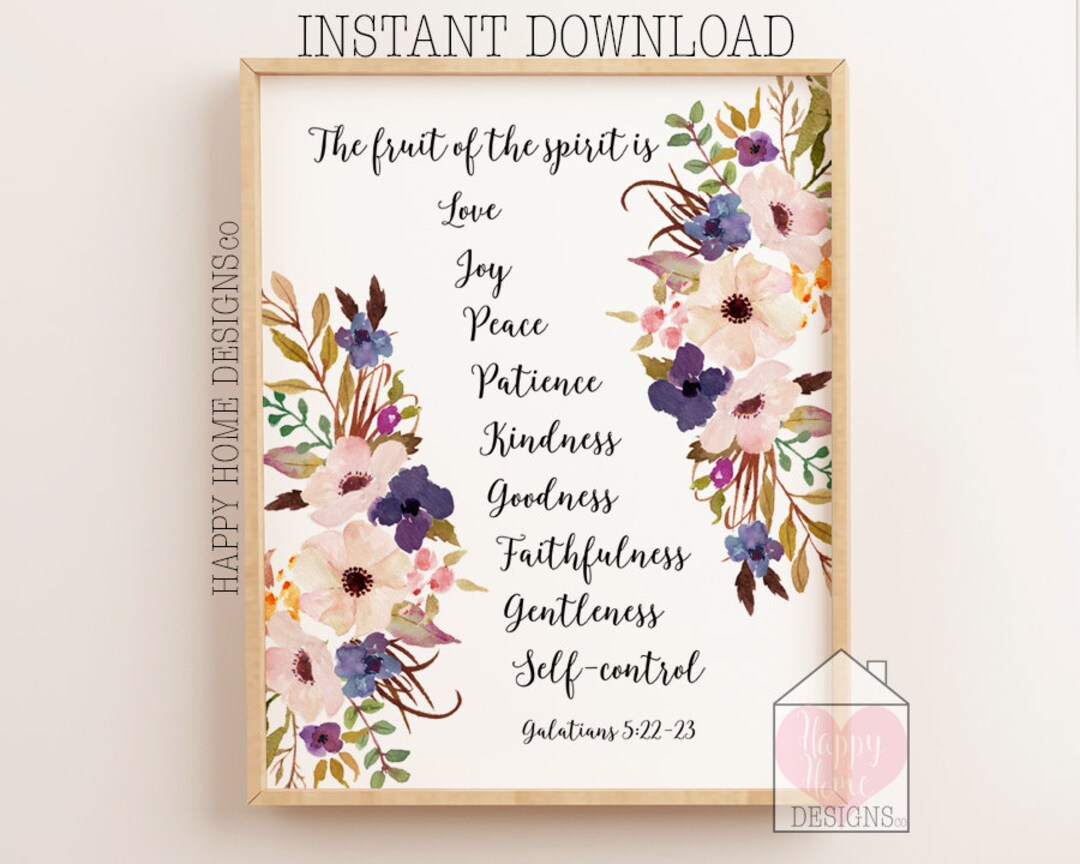 Bible Verse Print the Fruit of the Spirit Galatians 5:22-23 - Etsy UK