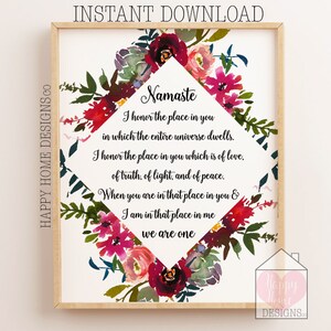 Namaste Print Namaste Printable Namaste Sign Namaste - Etsy