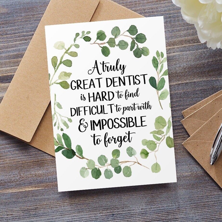 Dentist Card Retirement Card Leaving Card A Truly Great Etsy UK